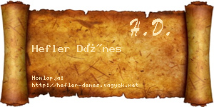 Hefler Dénes névjegykártya